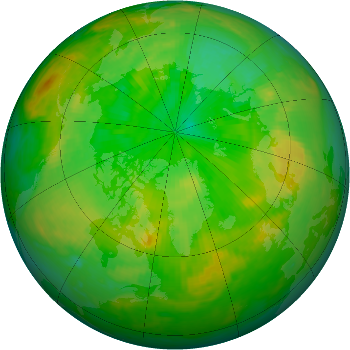 Arctic ozone map for 11 July 1987